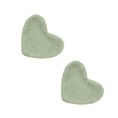 Schöne Untersetzer im Herz-Design aus Fleecestoff-Matcha-Grün