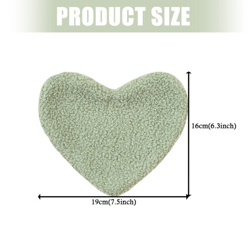 Schöne Untersetzer im Herz-Design aus Fleecestoff-Matcha-Grün 2