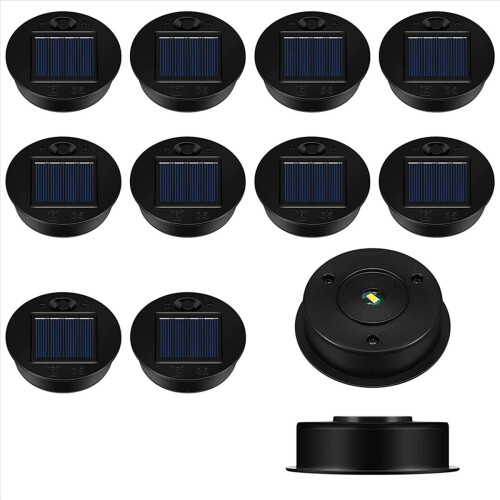 48 Pack Replacement Solar Light Parts Solar Light Replacement Tops Waterproof LED Solar Panel Lantern Lid Light Outdoor 1