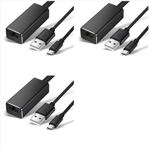 Adaptador Ethernet Micro-USB 3X 10/100Mbps para placa de rede USB para RJ45