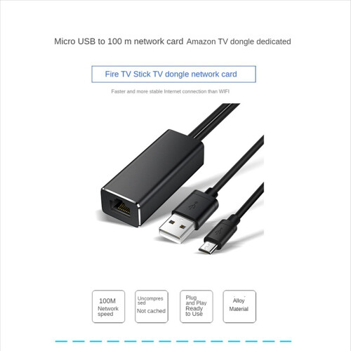Adaptador Ethernet Micro-USB 3X 10/100Mbps para placa de rede USB para RJ45 2