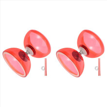 2 Diabolos à triple roulement, jouets de jonglage en caoutchouc souple à double roue, ensemble de jeu d'extérieur pour enfants, TPU rouge cristal