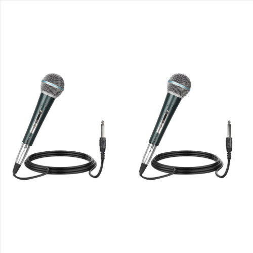 2X Professional Handheld Wired Microfone Mic Dynamic Microphone for Karaoke Live Vocal Performance Microfone