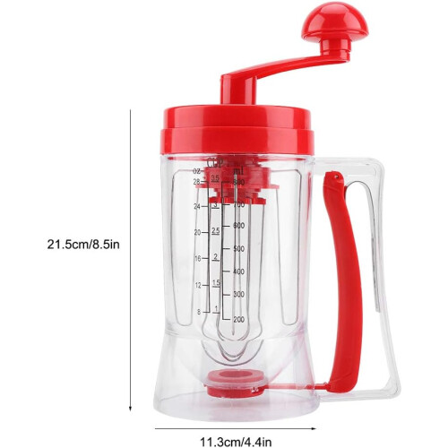 Batter Dispenser with Handle for Pancakes Cupcakes Waffles, 28oz Precise Portion Control 2