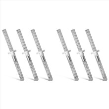 6 PCS Machinist Ruler, 6 Inch 15 cm Pocket Ruler Flexible Stainless Steel Ruler with Detachable Clips