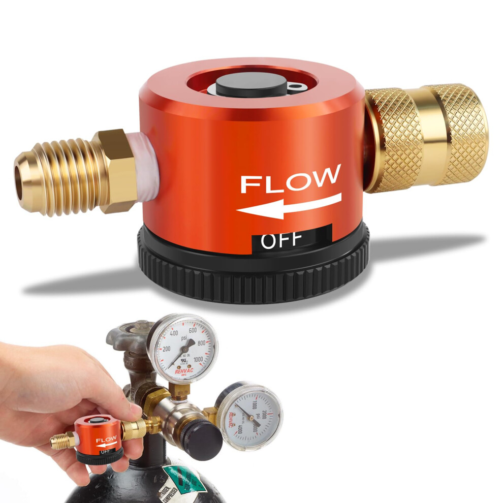 Hvac Nitrogen Regulator With Adjustable Flow, 1/4 Inch Flare Purge Tool For Brazing And Hvac 9119770783257