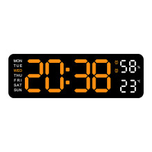 Réveil numérique mural LED, avec calendrier LED 9 pouces et-L