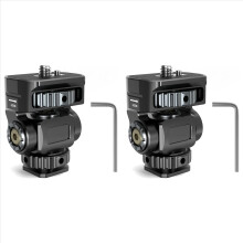 2x DSLR-cameraklem, verstelbare monitorbevestiging met koude schoen, 1/4 schroef voor camera, monitor, flitser, microfoon, flitsschoenbeugel