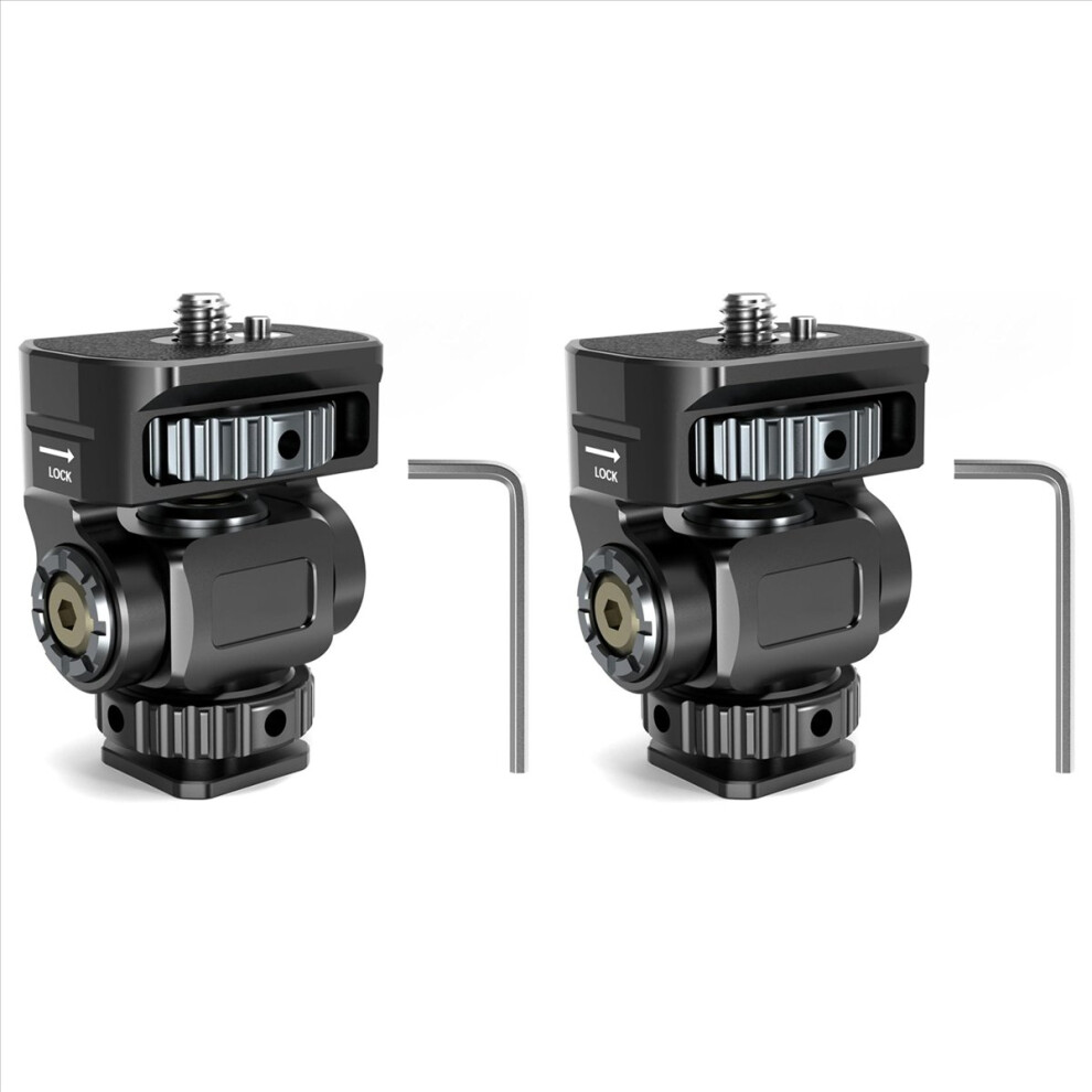 2X Dslr Camera Clamp Adjustable Monitor Mount W Cold Shoe 1/4 Screw For Camera Monitor Flash Mic Hot Shoe Bracket Light 4852070779128