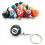 Ensemble de 128 porte-clés boules de billard colorées, accessoires de billard. 4