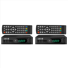 2x DVB-T2 TV-Tuner, terrestrischer Satelliten-TV-Receiver, digitaler TV-Decoder, HEVC DVBT2 264 HD, USB-Set-Top-Box mit EU-Stecker