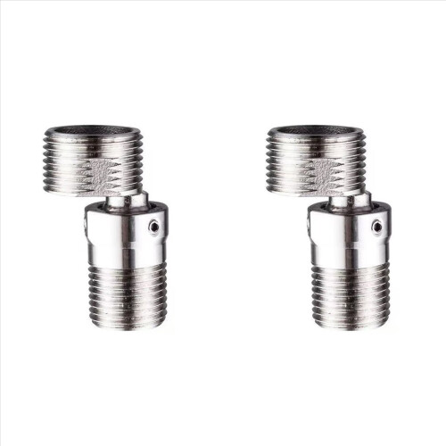 2 Adaptadores de canto para torneira de chuveiro com base curva angular, ajuste de ângulo de 360 e parafuso excêntrico.