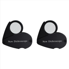 2x Novo Dicróscópio de Bolso para Teste de Joias, Lente de 21mm de Diâmetro, Luz Branca, Design Dobrável, Lente Transparente para Gemas