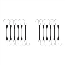 12 Gummiseile mit Haken, 15 cm (6 Zoll), robuste Gummiseile zur Befestigung im Außenbereich mit S-Haken