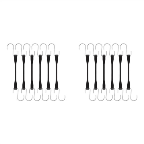 12 Cordas Elásticas de Borracha com Ganchos de 15 cm (6 Polegadas), Cordas Elásticas de Borracha Resistentes para Uso Externo com Ganchos em S