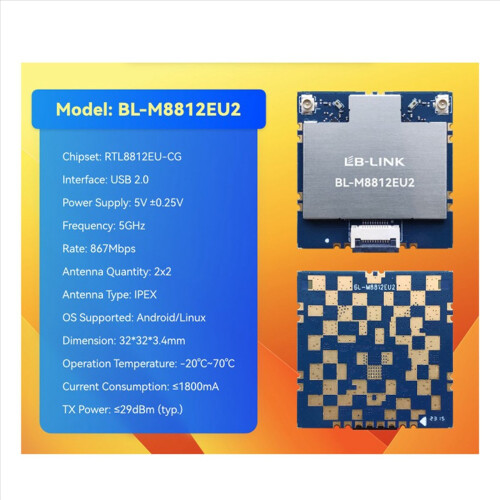 20X Mapping Module BL-M8812EU2 High-Power with FEM Wireless Mapping Module High-Power 5G WiFi Module 2