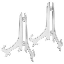 2 Pcs 6 Inch Clear Acrylic Folding Display Stand, Stable Plate Holder Easel for Home and Office