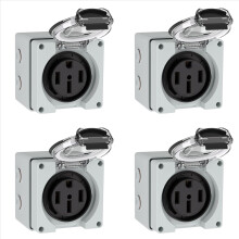 4x 50-Ampere-Steckdosenkasten, 125/250 Volt NEMA 14-50R Steckdose, staub- und wetterfest für den Außenbereich, geeignet für Elektrofahrzeuge