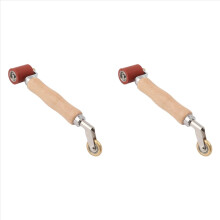 2 Stück 40 mm Tapetenroller, Nahtroller aus Stahl mit Holzgriff, Silikon-Nahtroller, doppelt verwendbares Messingrad für PVC-Schweißen