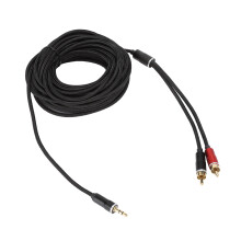 Stereoäänisovitinkaapeli, nailonpunottu 3,5 mm:n uros - 2 RCA-uros Aux-johto älypuhelimille, tableteille, HDTV:lle ja muille. Hyvä ääni, hyvä