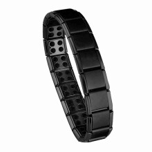 Magnetický náramek pro muže, titanová ocel, klasický design, vynikající zpracování, překlápěcí spona, nastavitelná velikost, šetrné k