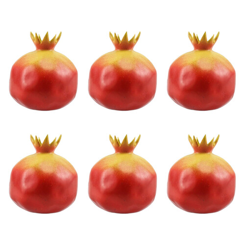 6Pcs Artificial Fruit Fake Fruit, Simulation Fruit-Pomegranate