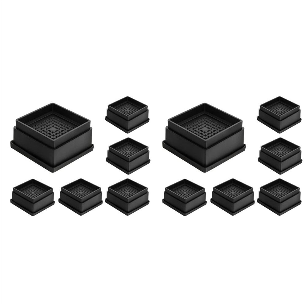 Bed Risers 1 Inch, 12Pcs Adjustable Bed Furniture Riser, Heavy Duty Bed Lifts Risers With Rubber Pad For Sofa, Bed 4852070784429