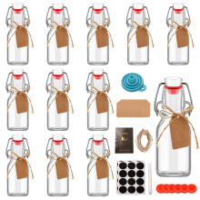 12 Pcs 4 oz Swing  Glass Bottles with Airtight Seal for Home Brewing Beer Kombucha Fermentation