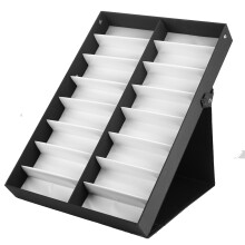 Organisateur de lunettes de soleil pour homme avec 16 compartiments, étui à lunettes de soleil en panneau de fibres rigides haute densité et