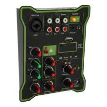 Mesa de DJ Bluetooth com reprodução USB, design compacto e portátil para mixagem de som ao vivo, efeitos estéreo analógicos e digitais
