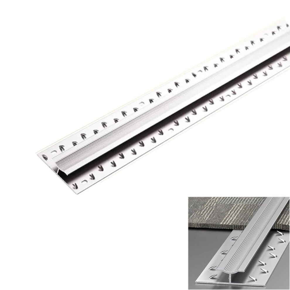 Durable Aluminum Floor Transition Strip Antislip Carpet To Tile Connector For Office And Hotel 1.5M Silver 9001264069018