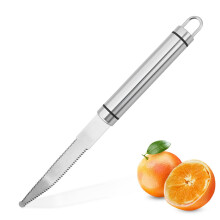 Stainless Steel Grapefruit Knife with Curved Serrated Blade and NonSlip Handle, Dishwasher Safe Citrus Cutter