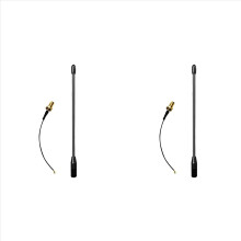 Antena flexível dupla SMA macho para transmissão de dados sem fio, alto ganho de 10dBi, tipo chicote WiFi, com cabo adaptador A