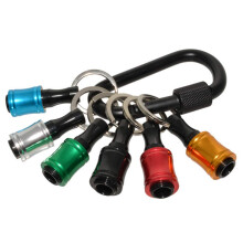 1/4 inch Hex Shank Screwdriver Bit Holder Extension with Keychain and Secure Ball Lock
