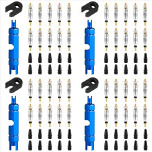 40pcs Valve Core for Presta,Valve Core Bike Bicycle Replacement with 8 Valve Core Remover Tools&40 Valve Stem Core Caps