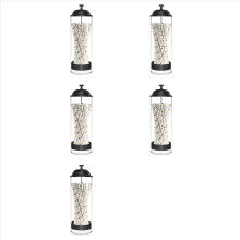 Porta-canudos com 5 compartimentos para canudos de tamanho padrão, dispensador de canudos de plástico para balcão com tampa.