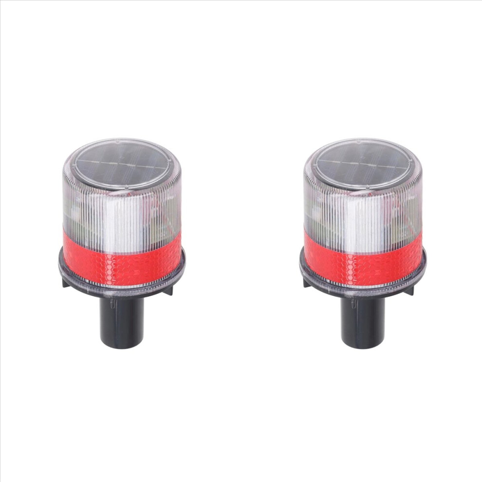 2X Boat Solar Powered Led Strobe Pc Shell Reflective Waterproof Switch Beacon Warning Lamp Safety Strobe Light 4852070782401