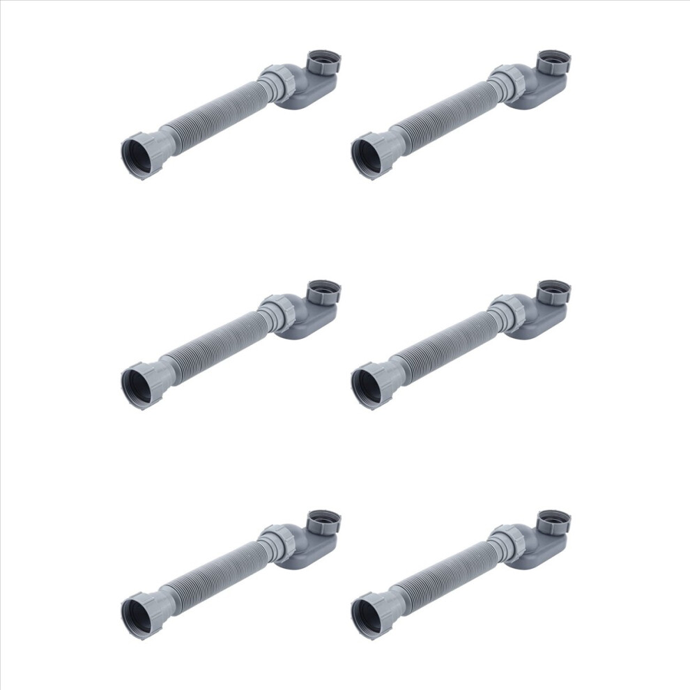 6X Low Profile 1 1/2 P Trap Flexible Bathtub Shower Drain Pipe Flat P Trap Free Standing Tub Drain 4852070778091