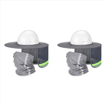 Conjunto de 4 peças: Capacete de proteção solar resistente, alta visibilidade, aba completa, tela de proteção solar, bandana, lenço facial.