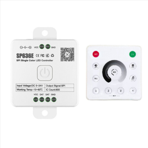 Controller monocromatico 2X and-SP636E SPI DC5-24v con supporto per telecomando and-RC1 e telecomando touch 2.4G 1