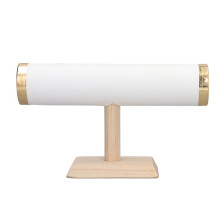 Exhibidor de madera con un diseño encantador, soporte organizador para joyas, expositor de piel sintética para relojes y coleteros, elegantes