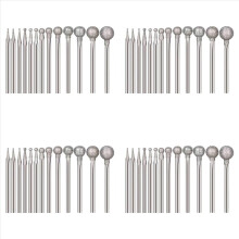 52 stuks bolvormige diamantfrees met diamantmontage, set voor steenbewerking met 3/32 inch doorn voor roterende gereedschappen