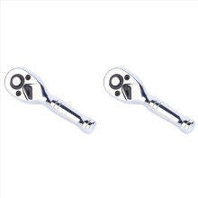 2pcs 1/4Inch Quick Socket Ratchet Wrench Two-Way Short Handle 72 Teeth Spanner Mini Automotive Hand Repair Tools
