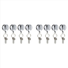 Conjunto de 8 porta-lápis retráteis com clipe para cinto, chaveiro e cordão universal.