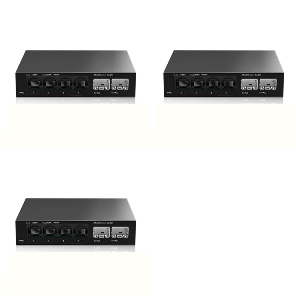 3X 2.5Gb Switch 4 Port 2.5G Unmanaged Network Switch With 2 Port 10Gbe Sfp+ Slot Home Setup Ethernet Switch Plug Eu Plug 4852070783637