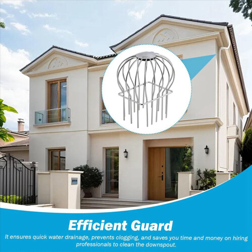 Gutter Guard,4Pcs Round Head Gutter Filter Downspout Guard Even Hollow Replacement Gutter Cover for Leaves-A 2