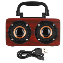 Retrotyylinen puinen Bluetooth-kaiutin, langaton kaksoiskaiutin, jossa erinomainen äänenlaatu ja bassonparannustekniikka, kova ääni, kova ääni,