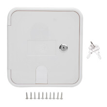 RV Power Cord Access Door with Lock and Keys, Weatherproof ABS Cable Hatch for Trailer Motorhome