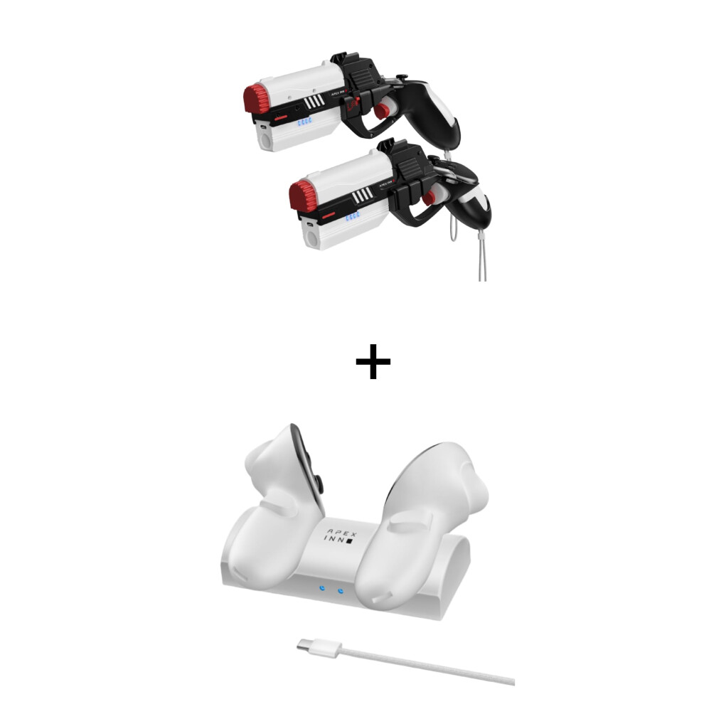 Gun Stock With Realistic Haptic Feedback And Fast Charging Dock For Oculus Quest 3 And Meta Quest 3S 9189345656002