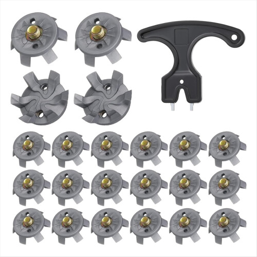 Golf Spikes Set Includes 30 Pcs Cleats Replacement Spanner Metal Thread Screw 6 mm Dia Spike Too